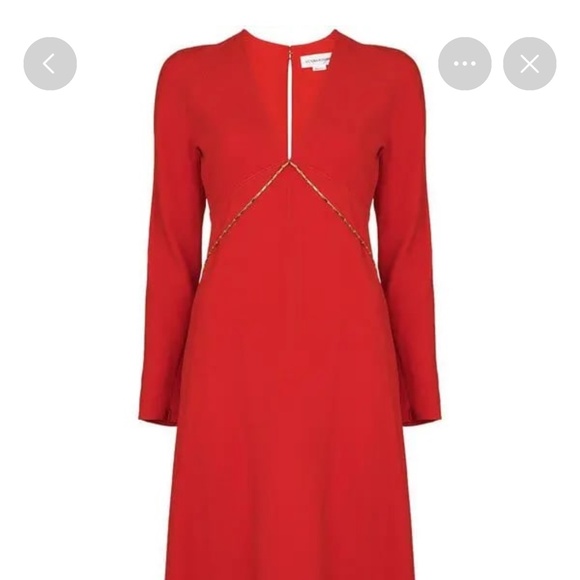 Victoria Beckham red v neck midi dress nwt - Picture 7 of 8